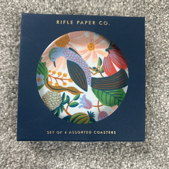 NWT Rifle Paper Co. Set of 4 Coasters Dovecote - Picture 4 of 5